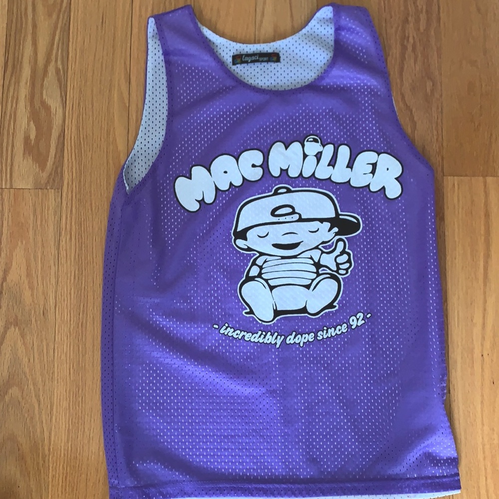 Mac Miller purple pinnie jersey